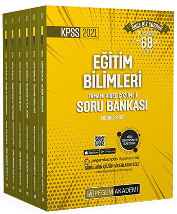 SÜPER FİYAT - Pegem 2021 KPSS Eğitim Bilimleri Soru Bankası Modüler Set Çözümlü Pegem Akademi Yayınları