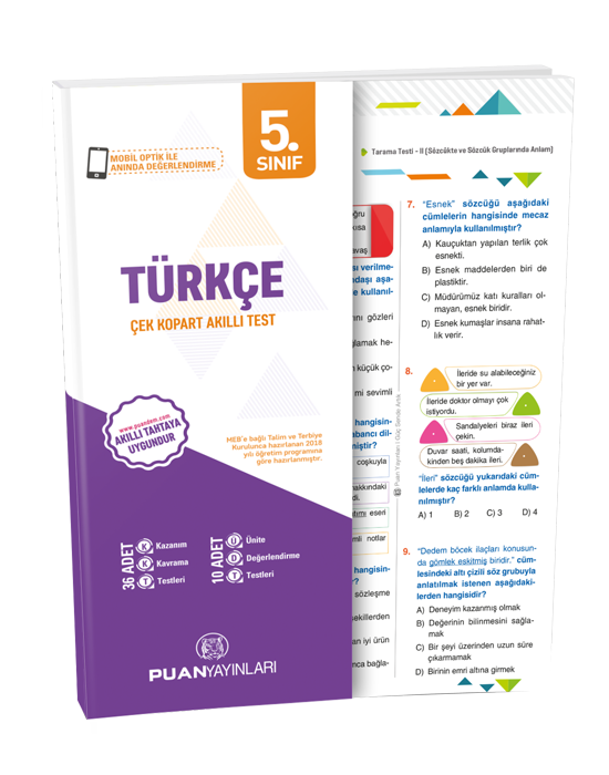 Puan 6. Sınıf Din Kültürü ve Ahlak Bilgisi Çek Kopart Akıllı Test Puan Yayınları