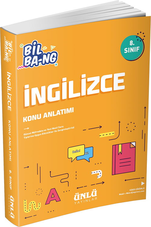 Ünlü 8. Sınıf İngilizce Bil Bang Konu Anlatımlı Ünlü Yayınları