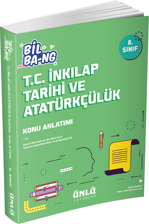 Ünlü 8. Sınıf TC İnkılap Tarihi ve Atatürkçülük Bil Bang Konu Anlatımlı Ünlü Yayınları