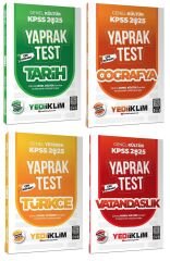 Yediiklim 2025 KPSS Türkçe+Tarih+Coğrafya+Vatandaşlık Yaprak Test 4 lü Set Yediiklim Yayınları