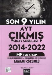 Çap Yayınları YKS AYT 2014-2022 Son 9 Yılın Çıkmış Sınav Soruları MF Tek Kitap Çözümlü Çap Yayınları