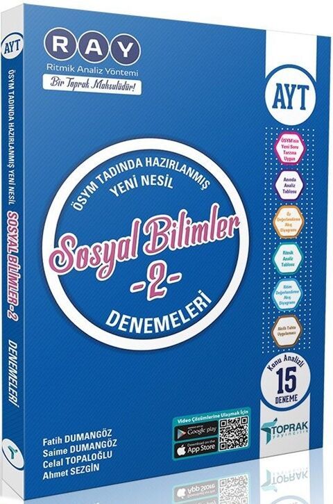 Toprak YKS AYT Sosyal Bilimler-2 RAY 15 Deneme Toprak Yayıncılık