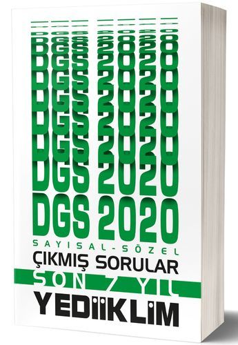 Yediiklim 2020 DGS Çıkmış Sorular Son 7 Yıl Çözümlü Yediiklim Yayınları