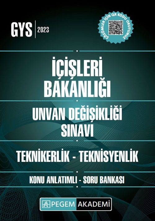 Pegem 2023 GYS İçişleri Bakanlığı Teknikerlik Teknisyenlik Konu Anlatımlı Soru Bankası Görevde Yükselme Pegem Akademi Yayınları