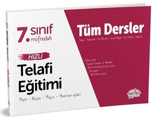 Editör 7. Sınıf Tüm Dersler Hızlı Telafi Eğitimi Editör Yayınları