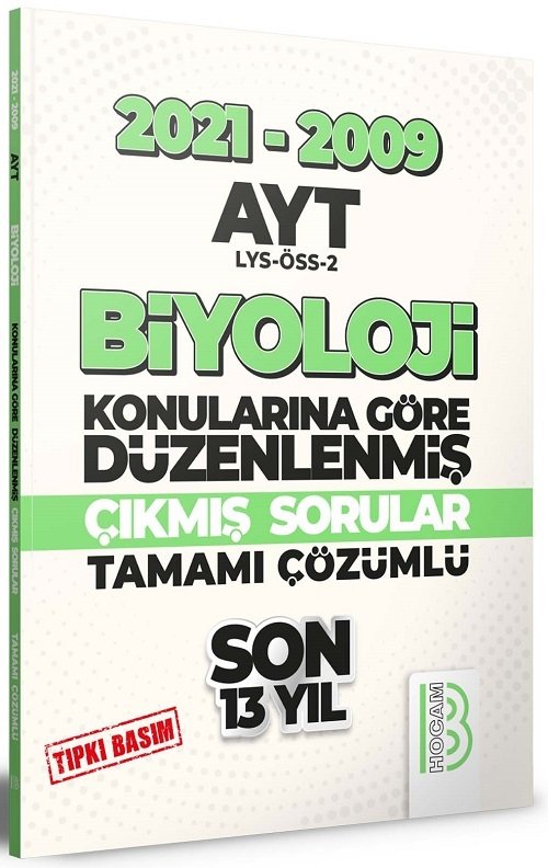 Benim Hocam YKS AYT Biyoloji Son 13 Yıl Konularına Göre Çıkmış Sorular 2021-2009 Benim Hocam Yayınları