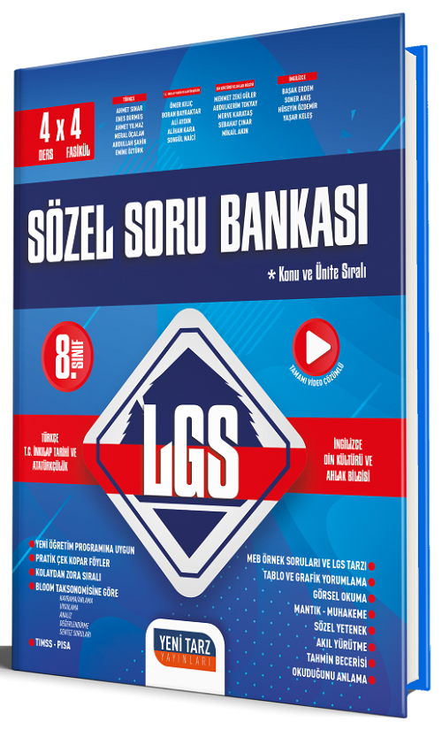 Yeni Tarz 8. Sınıf LGS Sözel Soru Bankası Yeni Tarz Yayınları