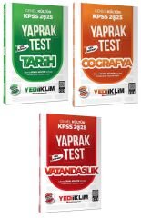 Yediiklim 2025 KPSS Tarih+Coğrafya+Vatandaşlık Yaprak Test 3 lü Set Yediiklim Yayınları