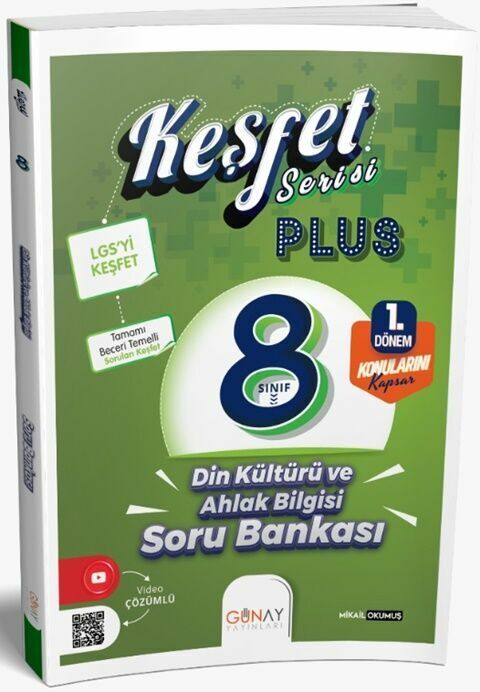 Günay 8. Sınıf Din Kültürü ve Ahlak Bilgisi 1. Dönem Keşfet Plus Soru Bankası Günay Yayınları