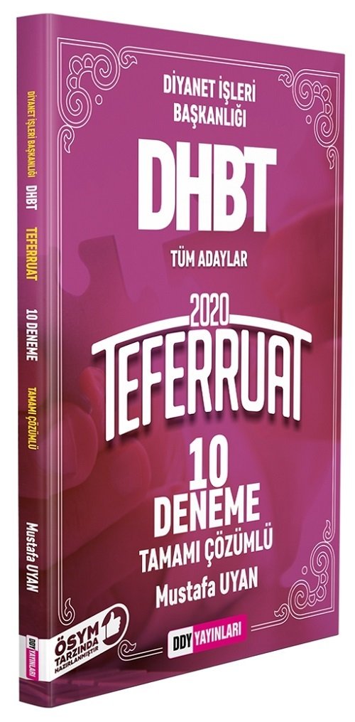 DDY Yayınları 2020 DHBT TEFERRUAT 10 Deneme Çözümlü - Mustafa Uyan DDY Yayınları