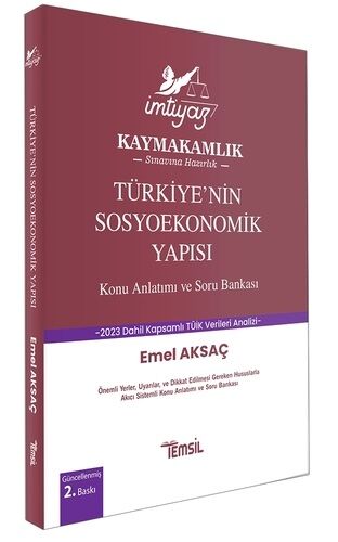 Temsil İMTİYAZ Kaymakamlık Türkiye'nin Sosyoekonomik Yapısı Konu Anlatımlı Soru Bankası - Emel Aksaç Temsil Kitap Yayınları