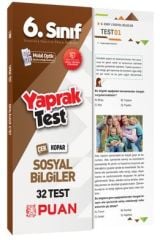 Puan 6. Sınıf Sosyal Bilgiler 32 Çek Kopar Yaprak Test Puan Yayınları