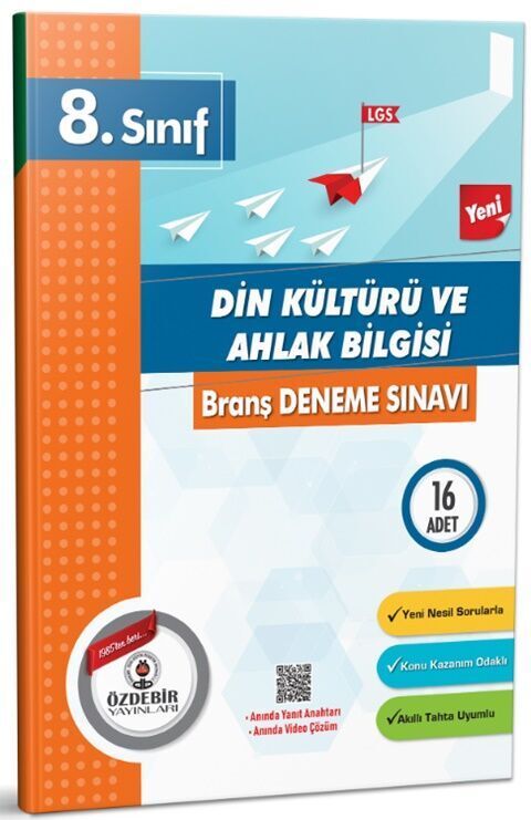 Özdebir 8. Sınıf Din Kültürü ve Ahlak Bilgisi 16 Deneme Özdebir Yayınları