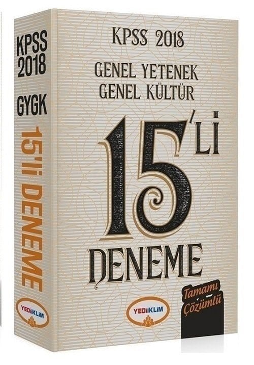 Yediiklim 2018 KPSS Genel Yetenek Genel Kültür 15 li Deneme Çözümlü Yediiklim Yayınları