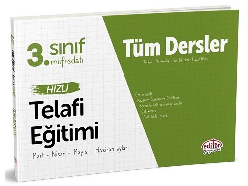 Editör 3. Sınıf Tüm Dersler Hızlı Telafi Eğitimi Editör Yayınları