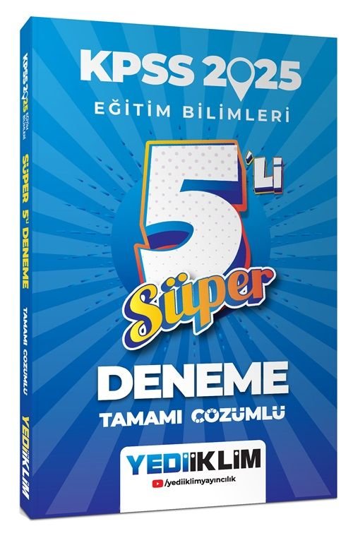 Yediiklim 2024 KPSS Eğitim Bilimleri Süper 5 li Deneme Çözümlü Yediiklim Yayınları