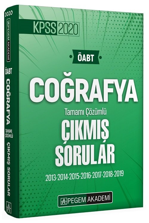 Pegem 2020 ÖABT Coğrafya Çıkmış Sorular Çözümlü Pegem Akademi Yayınları