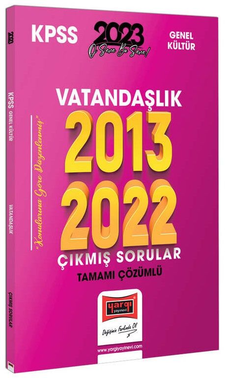 Yargı 2023 KPSS Vatandaşlık Çıkmış Sorular 2013-2022 Çözümlü Yargı Yayınları