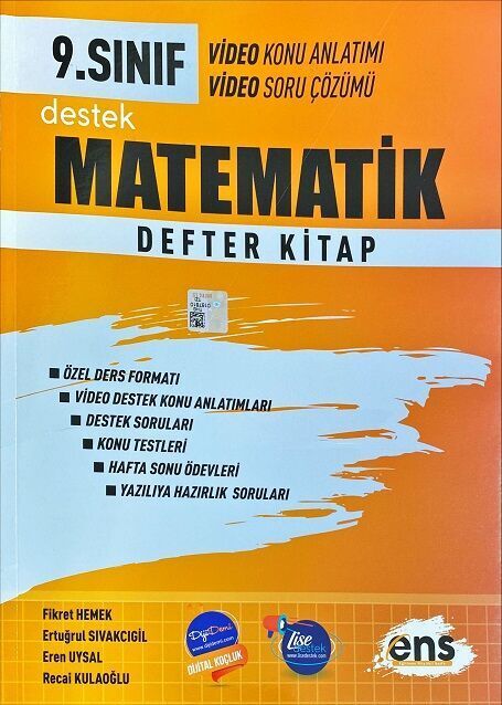 ENS Yayınları 9. Sınıf Matematik Destek Defter Kitap ENS Yayınları