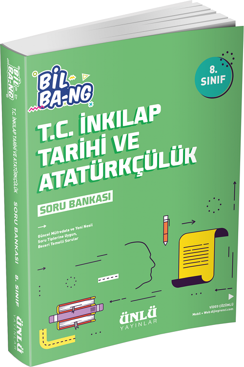 Ünlü 8. Sınıf TC İnkılap Tarihi ve Atatürkçülük Bil Bang Soru Bankası Ünlü Yayınları