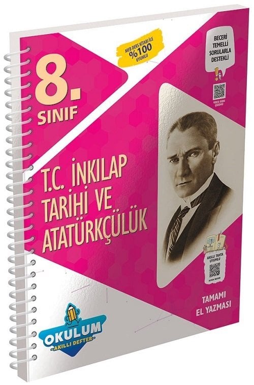 Murat 8. Sınıf TC İnkilap Tarihi ve Atatürkçülük Okulum Akıllı Defter Murat Yayınları