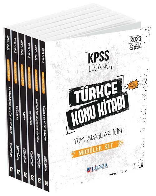 SÜPER FİYAT - Lider 2023 KPSS Genel Yetenek Genel Kültür Konu Anlatımlı Modüler Set Lider Yayınları