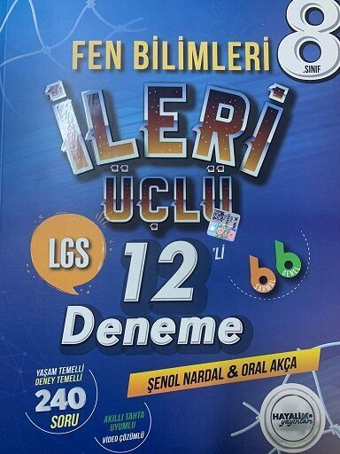 Hayalimo 8. Sınıf LGS Fen Bilimleri İleri Üçlü 12 li Deneme Hayalimo Yayınları