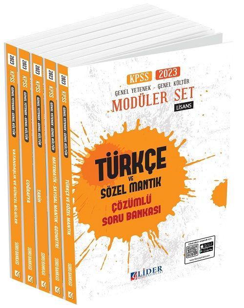 SÜPER FİYAT - Lider 2023 KPSS Genel Yetenek Genel Kültür Soru Bankası Modüler Set Çözümlü Lider Yayınları