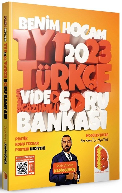 Benim Hocam 2023 YKS TYT Türkçe Soru Bankası Video Çözümlü - Kadir Gümüş Benim Hocam Yayınları