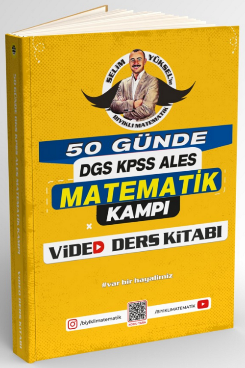 Bıyıklı Matematik DGS KPSS ALES 50 Günde Matematik Kampı Video Ders Kitabı - Selim Yüksel Bıyıklı Matematik