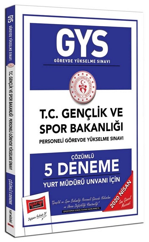 Yargı 2020 GYS Gençlik ve Spor Bakanlığı YURT MÜDÜRÜ 5 Deneme Çözümlü Görevde Yükselme Yargı Yayınları