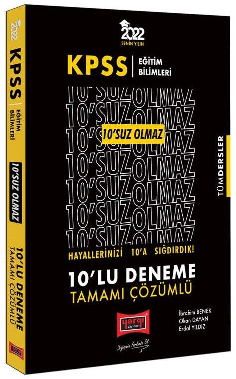 Yargı 2022 KPSS Eğitim Bilimleri 10 suz Olmaz 10 Deneme Çözümlü Yargı Yayınları