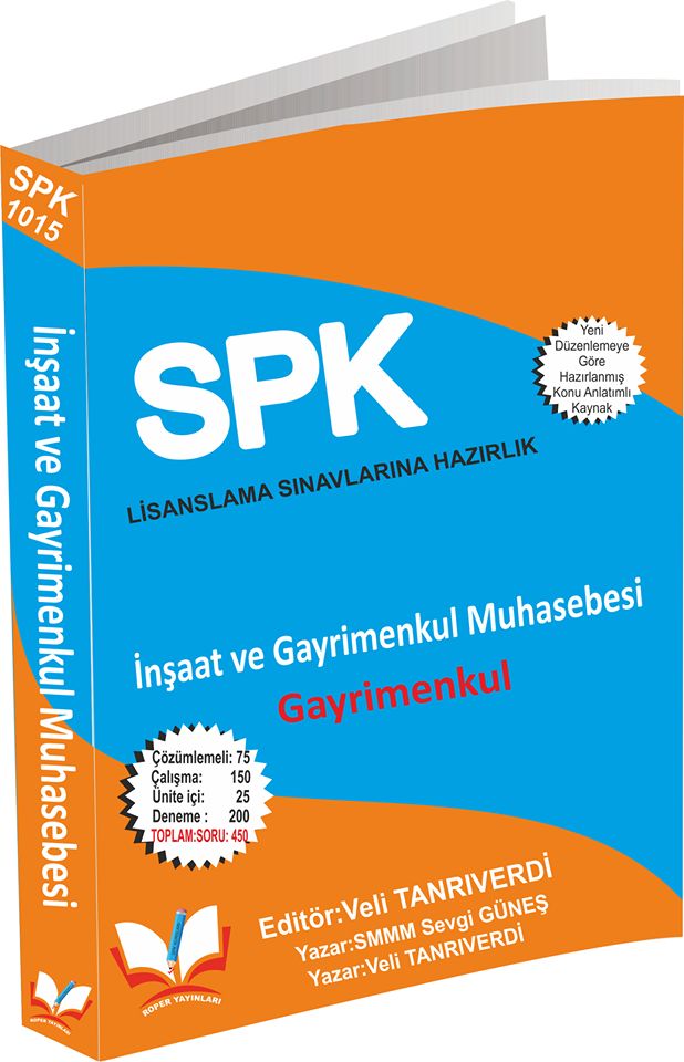 Roper SPK 1015 İnşaat ve Gayrimenkul Muhasebesi Gayrimenkul Roper Yayınları