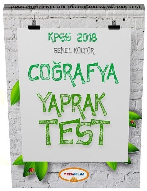 Yediiklim 2018 KPSS Coğrafya Çek Kopart Yaprak Test Yediiklim Yayınları