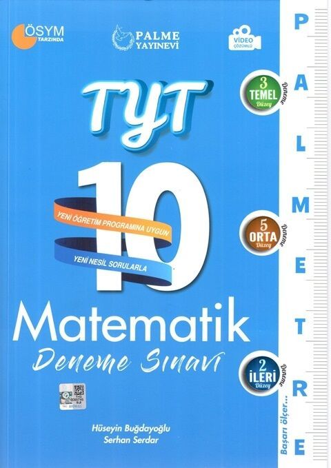 Palme YKS TYT Matematik Palmetre 10 Deneme Video Çözümlü Palme Yayınları