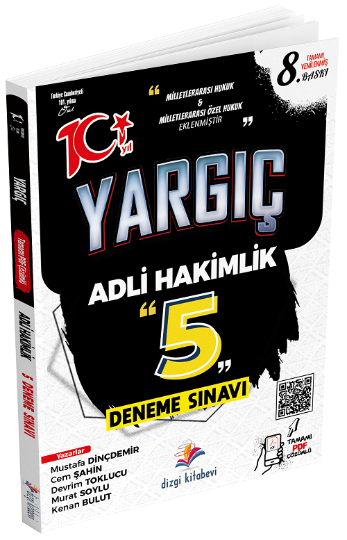 Dizgi Kitap YARGIÇ Adli Hakimlik 5 Deneme Çözümlü Dizgi Kitap