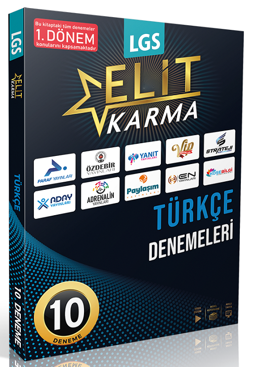 Paraf 8. Sınıf LGS Türkçe 1. Dönem Elit Karma 10 lu Deneme Paraf Yayınları