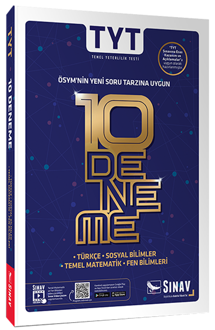 Sınav YKS TYT Tüm Dersler 10 Deneme Sınav Yayınları