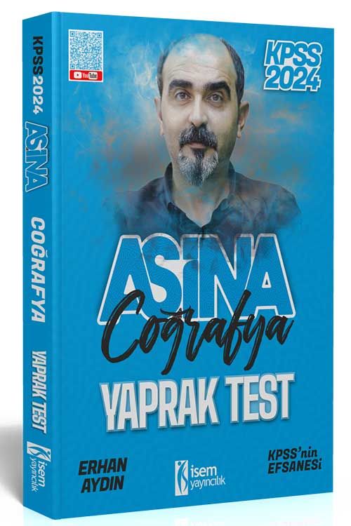 İsem 2024 KPSS Coğrafya AŞİNA Yaprak Test - Erhan Aydın İsem Yayınları