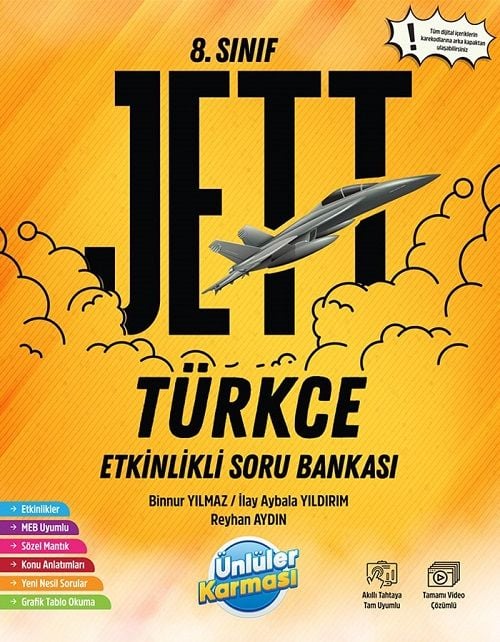 Ünlüler 8. Sınıf LGS Türkçe JETT Etkinlikli Soru Bankası Ünlüler Yayınları