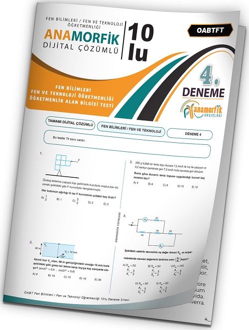 Anamorfik 2023 ÖABT Fen Bilimleri Öğretmenliği Türkiye Geneli Deneme 4. Kitapçık Dijital Çözümlü Anamorfik Yayınları