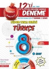 Nartest 8. Sınıf Türkçe Süper Zeka Serisi 12 Deneme Nartest Yayınları