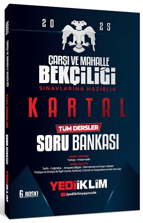 Yediiklim 2025 Çarşı ve Mahalle Bekçiliği Tüm Dersler Kartal Soru Bankası 6. Baskı Yediiklim Yayınları