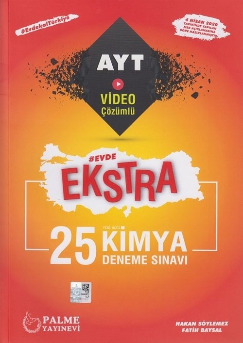 Palme YKS AYT Kimya 25 Deneme Evde Ekstra Video Çözümlü Palme Yayınları