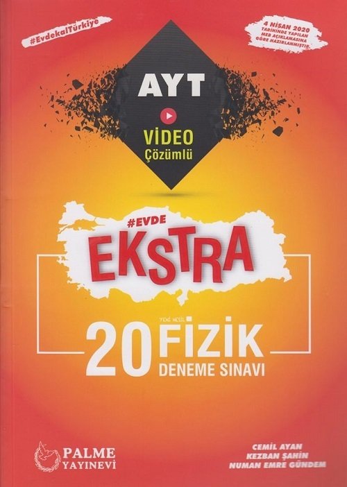 Palme YKS AYT Fizik 20 Deneme Evde Ekstra Video Çözümlü Palme Yayınları