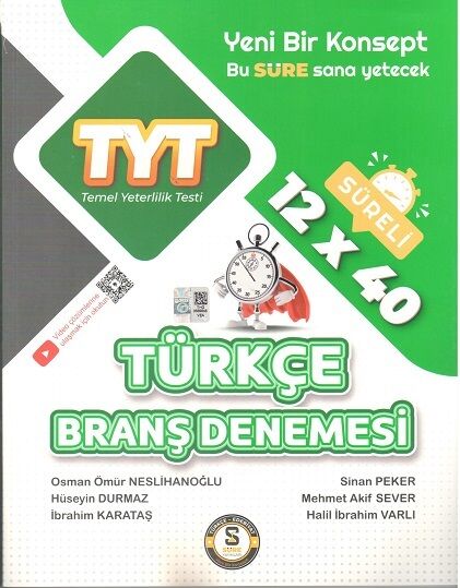 Süre YKS TYT Türkçe Süreli 12x40 Deneme Süre Yayınları