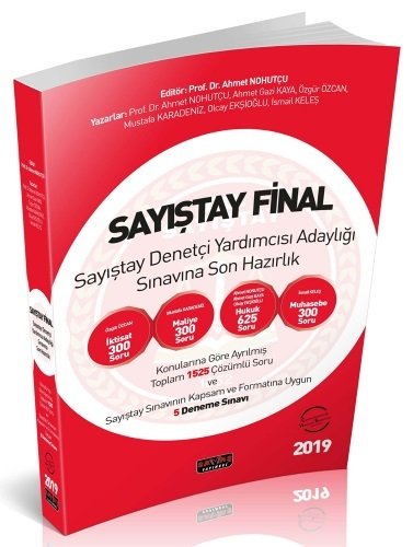 Savaş 2019 SAYIŞTAY FİNAL Sayıştay Denetçi Yardımcısı Sınavı Son Hazırlık Soru Bankası Savaş Yayınları