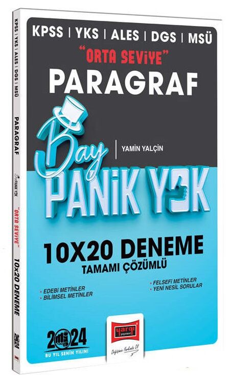 Yargı 2024 KPSS YKS ALES DGS MSÜ Paragraf Bay Panik Yok Orta Seviye 10x20 Deneme Çözümlü Yargı Yayınları