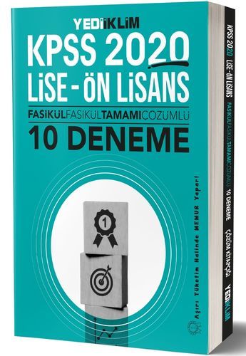 SÜPER FİYAT - Yediiklim 2020 KPSS Lise Ön Lisans 10 Deneme Çözümlü Yediiklim Yayınları